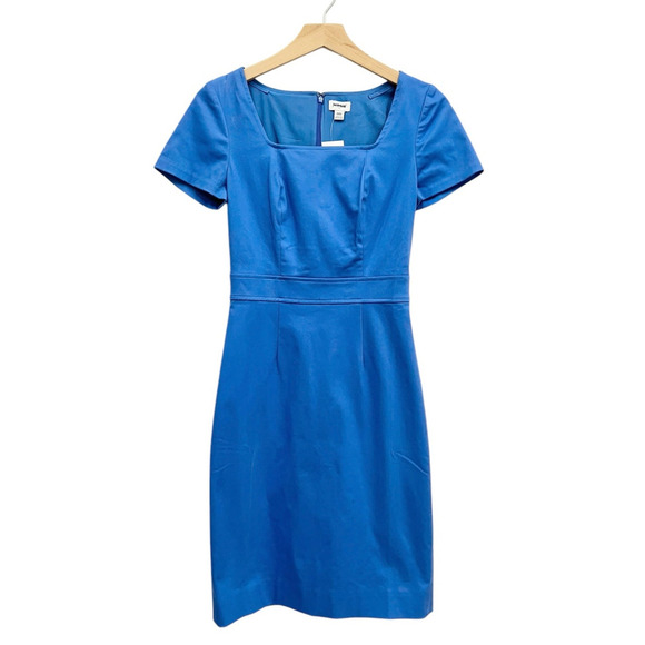J.Crew Factory Tailored Sheath Dress in Seacoast Blue BY040 size 00 - Picture 4 of 6